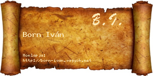 Born Iván névjegykártya