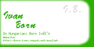 ivan born business card
